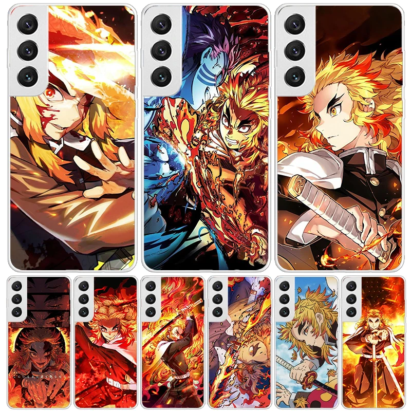 Demon Slayer Rengoku Kyoujurou Phone Case For Samsung Galaxy S24 S23 S22 S21 FE S20 Ultra S10 Plus S10E S9 S8 + Art Customized C