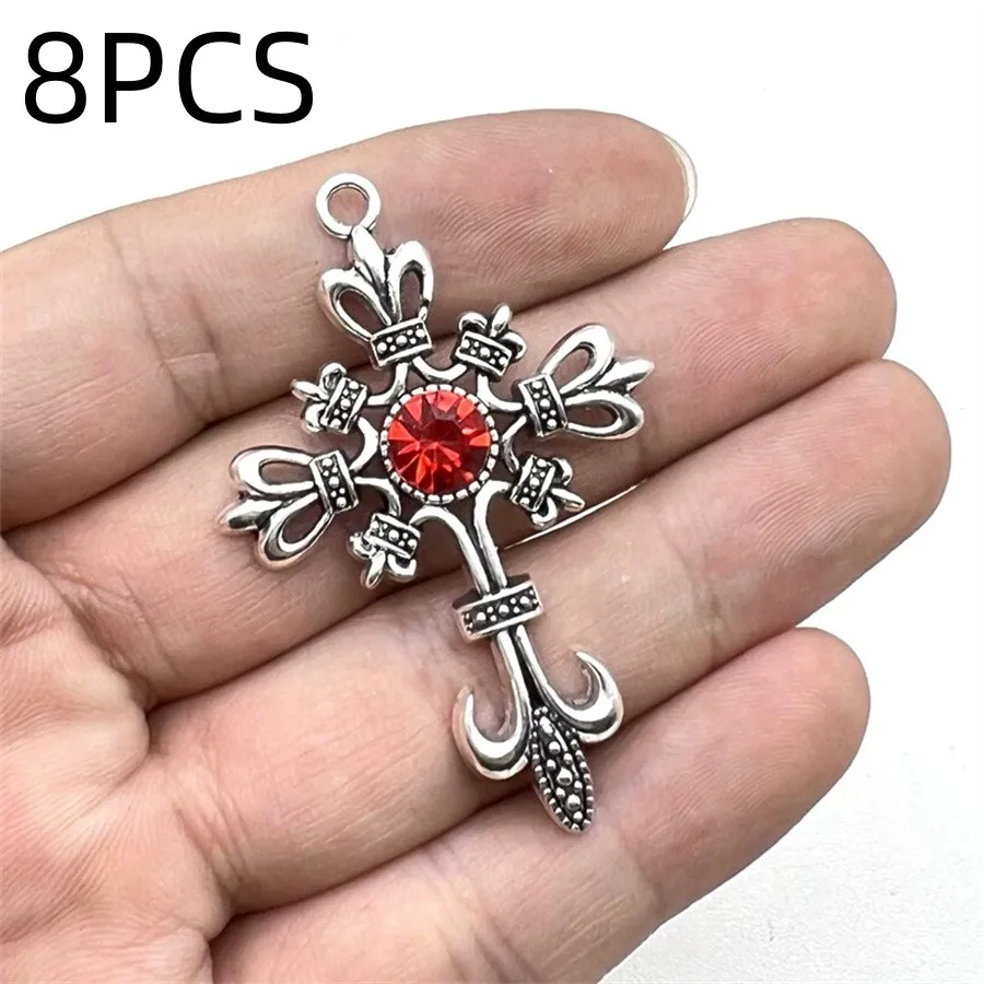 8PCS Gothic punk cross pendant accessories DIY alloy jewelry accessories image 3