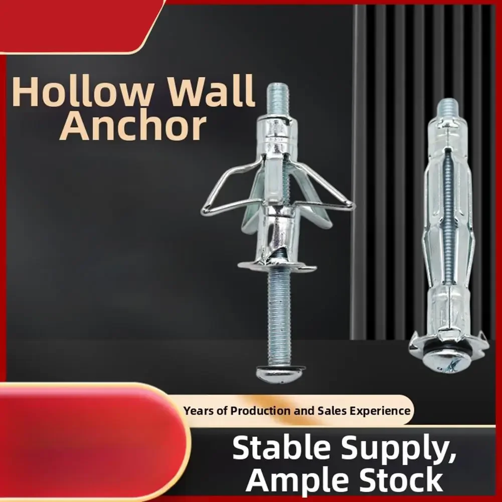 M4x38mm Screws Hollow Wall Anchors Galvanized Finish Zinc Plated Aluminium Material Expansion Bolts Rust Resistant