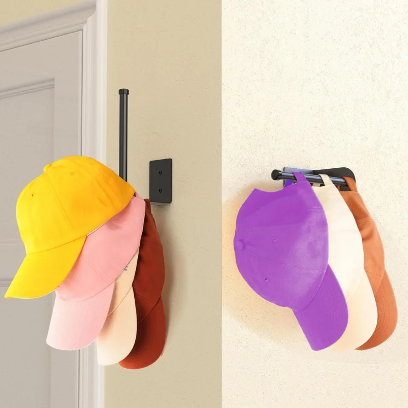 2-4 Pack Stainless Steel Wall-Mounted Hat Storage Rack No-Drill Bedroom Closet Organization Hooks for Home view 6