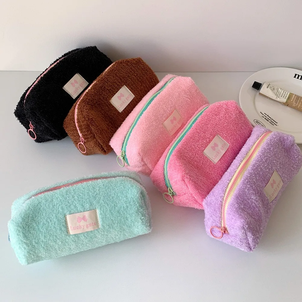 Creative Large Capacity Pen Bag Multi-function Solid Color Stationery Bag Stationery Organizer Gift