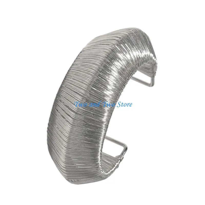 HX6F Versatile Open Geometric Bangle Metallic Finish Bracelet Unisex Accessory Gift