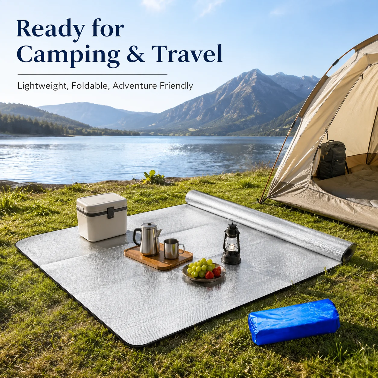 Outdoor Camping Mattress - Waterproof Picnic Mat, Double-Sided Aluminum Foil