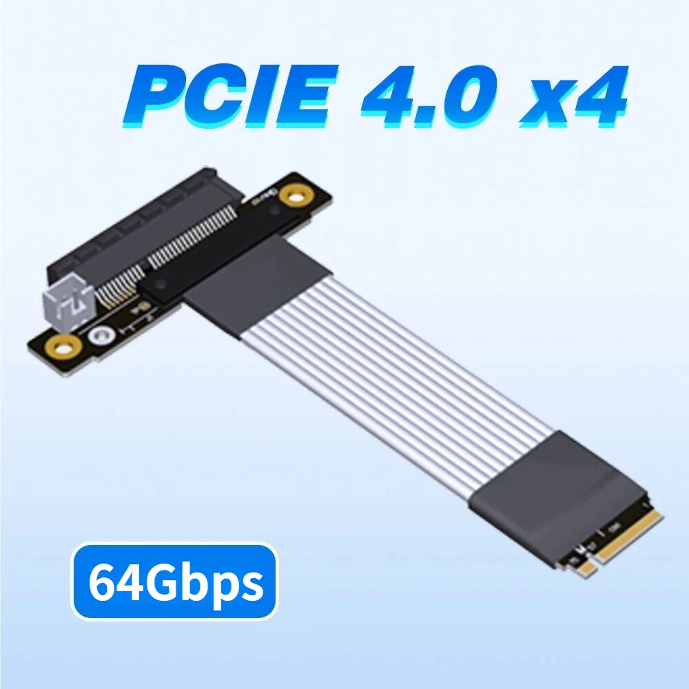 

ADT-Link PCI-E x4 4.0 Extension Cable PCI Express 4x To M.2 NVMe SSD M Key 2280 Riser Expansion Card Gen 4 Extender Line 64G/bps