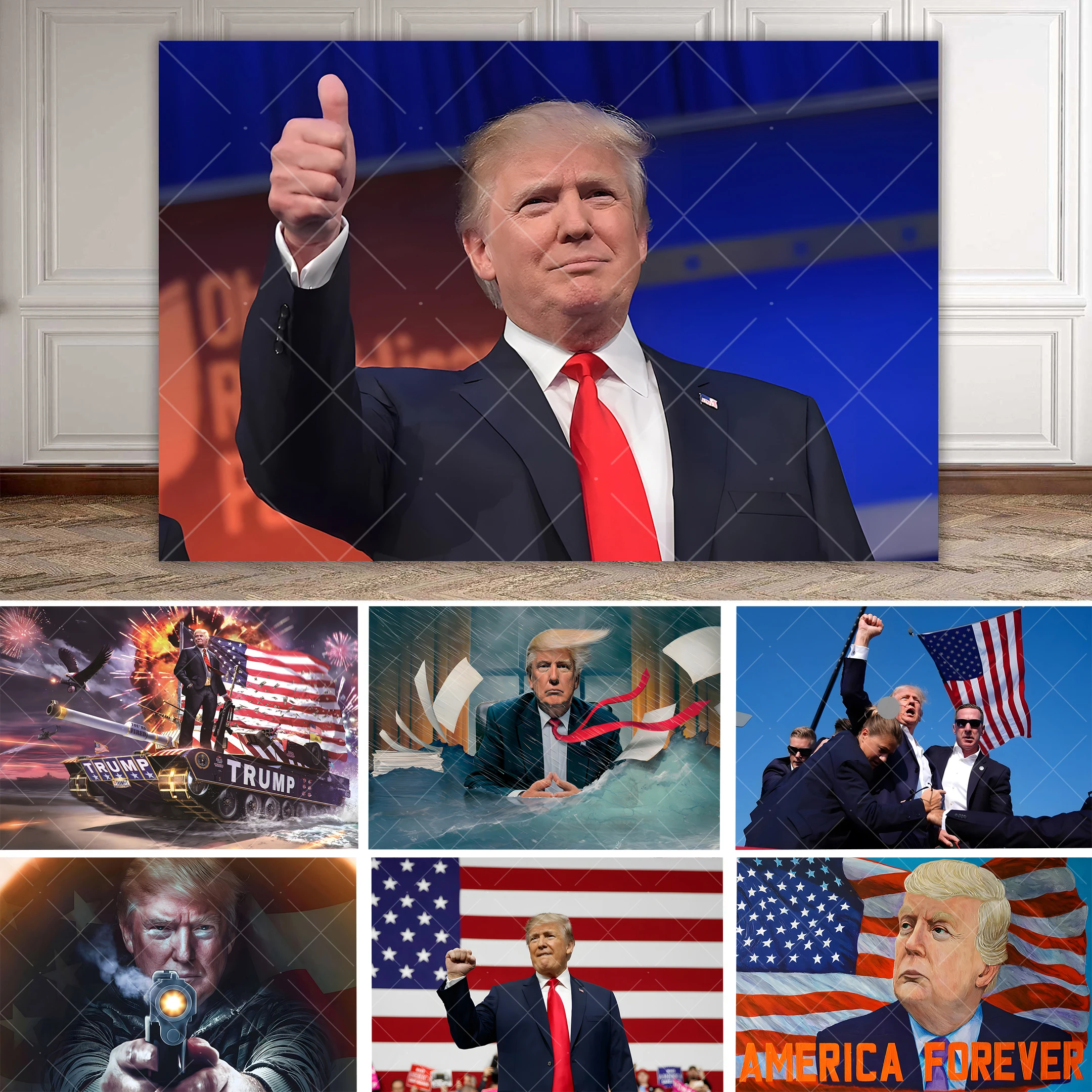 New American USA Trump Funny Graffiti Photo Background Large size poster of the speaker Banner Decoration Backdrop