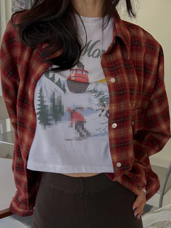 

Новая весенняя женская рубашка-кардиган в клетку из хлопка, свободного кроя, в винтажном стиле, на одной пуговице, с длинными рукавами, в корейском стиле