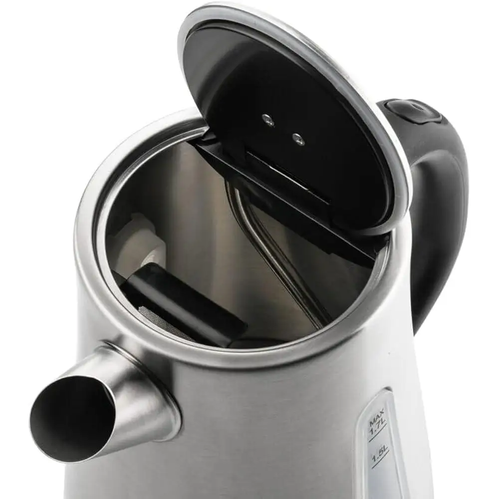 220 V Elektrische Draadloze Waterkoker 1.7L Rvs Theeketel Automatische Uitschakeling Droog Kook Bescherming 360 °   Draaibare basisadapters