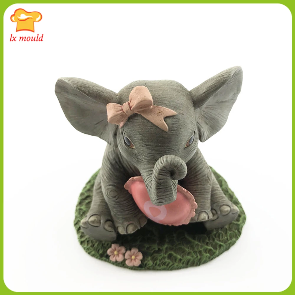 

LXYY 3D Elephant Hug Love Heart Silicone Mould Zoo Animal Cake Chocolate Decorating DIY Soap Candle Gypsum ResinB Mold