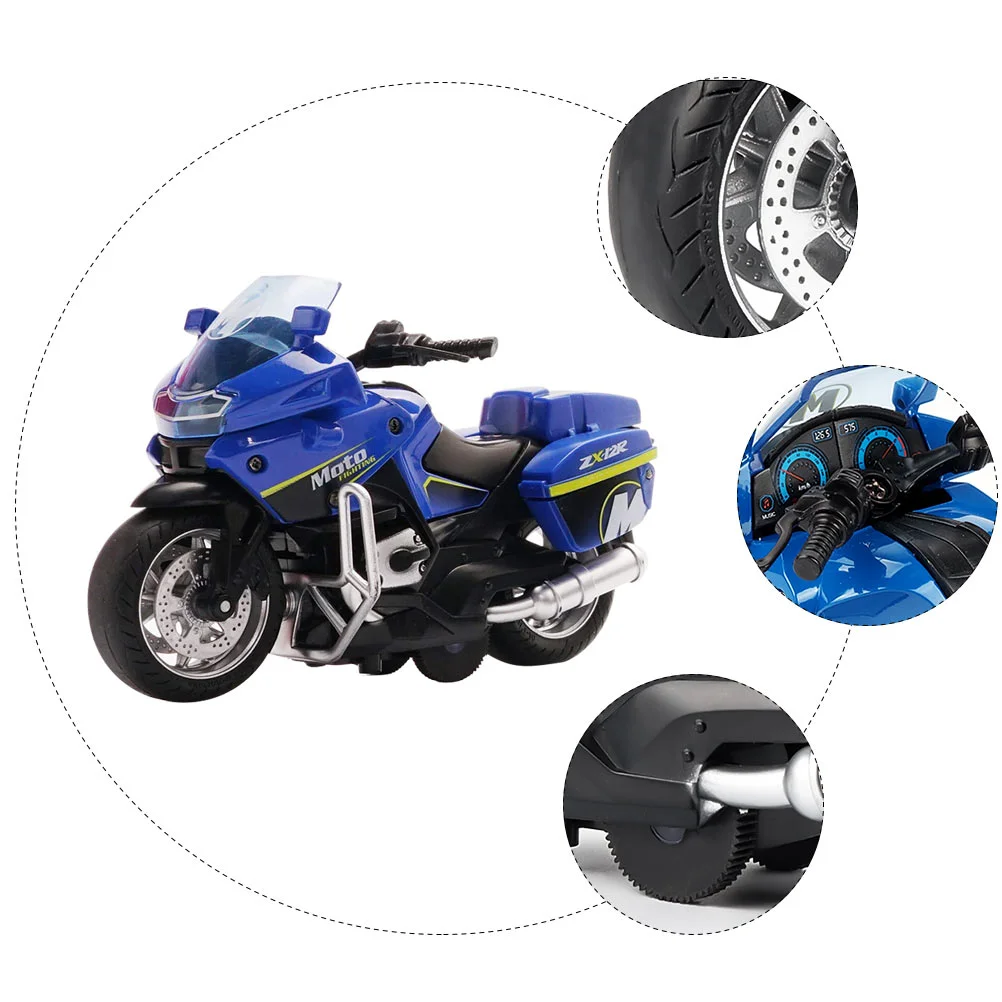 Men's Racing Mini Toy Motorcycle Pull-back Kids Cartoon Push Go Educational