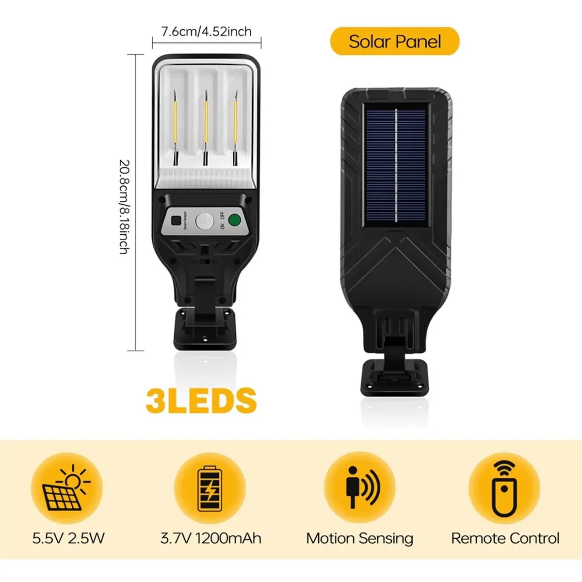 update. Bright Solar Outdoor Light Solar Powered Street Motion Sensor Light Security for Porch Garden Fence