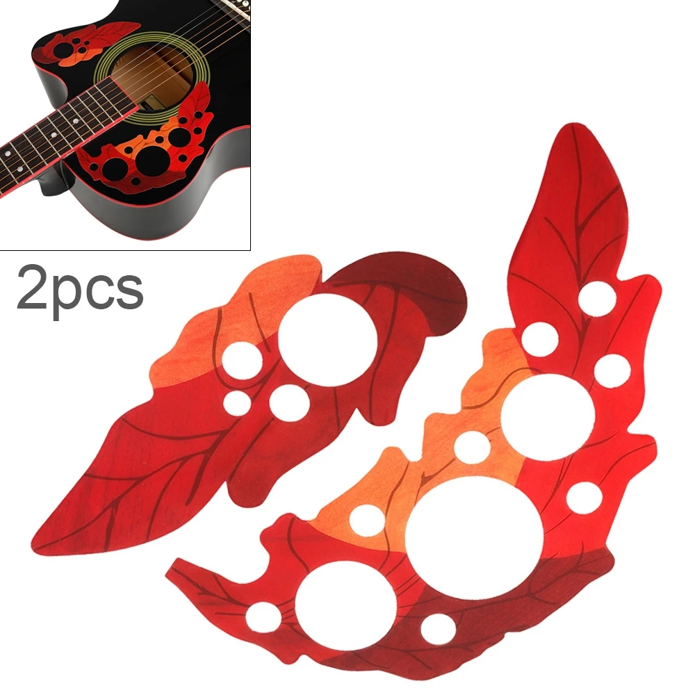 

2pcs 41 Inch Acoustic Guitar Hole Pickguard Sticker Red Grape Leaf Self Adhesive Guitar Pick Guard Decal Guitarra Accessories