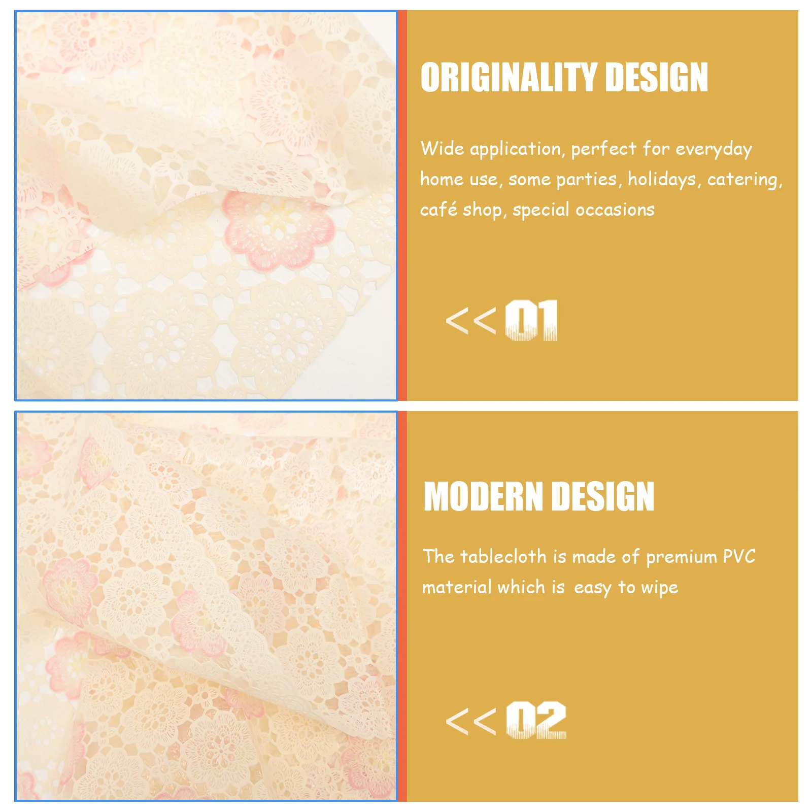 

Waterproof Tablecloth PVC Protector Oil Proof Heat Resistant Stain Resistant Dining Kitchen Household Decor Greaseproof Cover