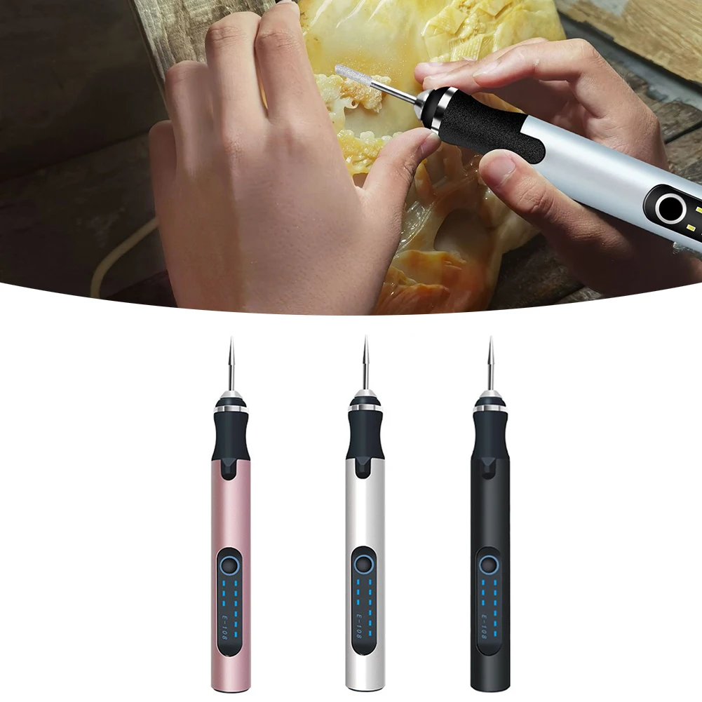

For Beginners Black Cordless Engraving Pen Lightweight Ergonomic Engraving Pen Carving Tool Adjustable Speed Tool