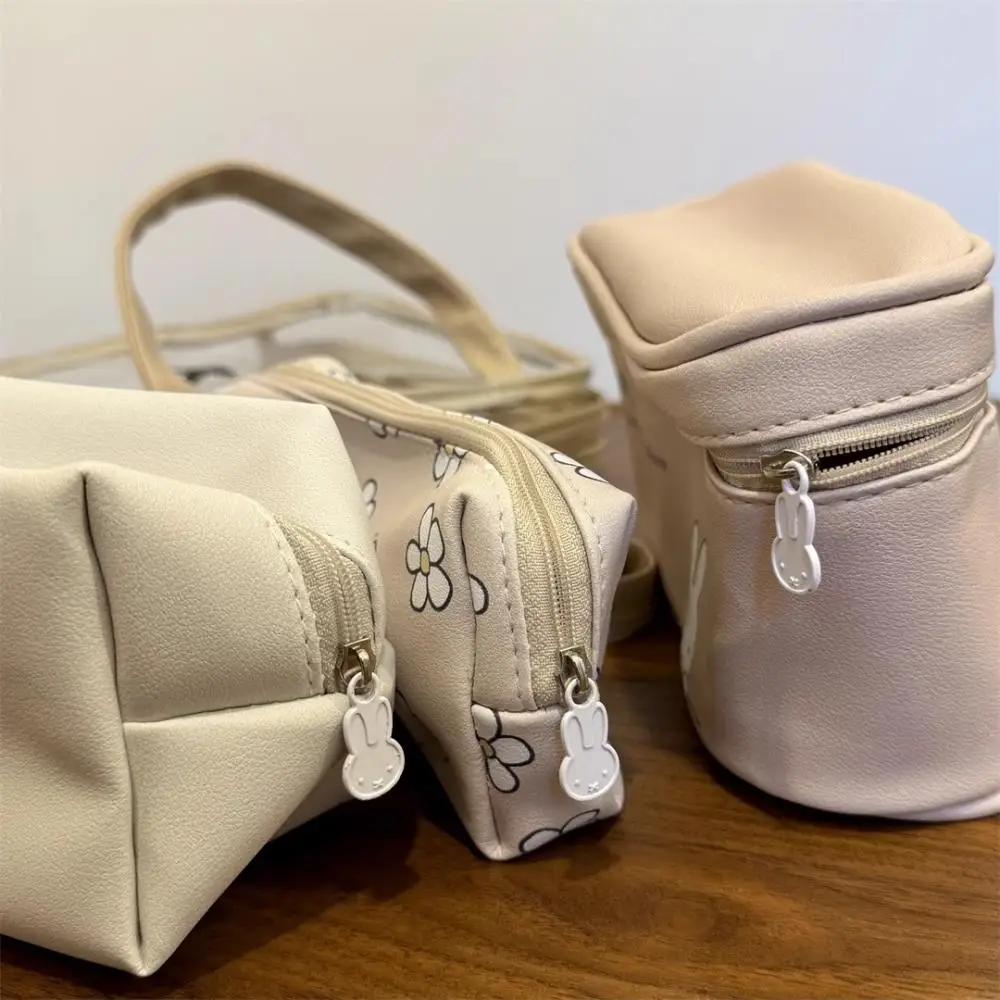 미피 만화 귀여운 대용량 휴대용 화장품 가방 4종 세트 여행용 핸드헬드 수납 가방 세면도구 가방 정리 가방