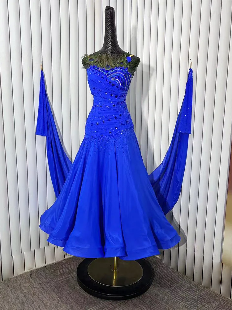 

ready made Ballroom dance dress standard dance dress size S dress length 130cm