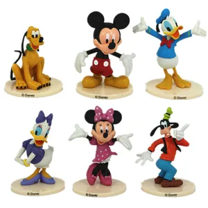 Disney-PVC Anime Character Model Toy, GK, Mickey Mouse, Minnie, Pateta Plut, Pato Donald, Margarida, Coleção Ornamentos, Presente de Natal, 6Pcs, Conjunto 10 principais vendas bonecos turma do mickey - №6