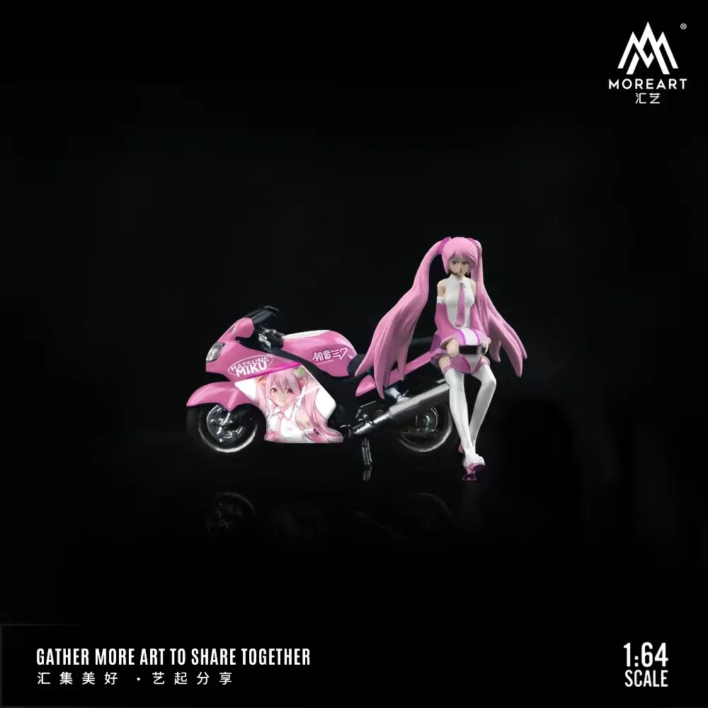 MoreArt 1:64 Resin Figure Motorcycle Doll Beauty Display Gifts Collection