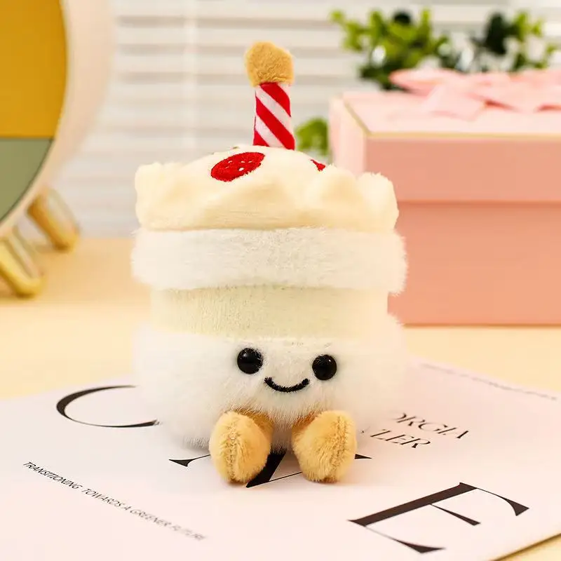 14 ซม.จําลองใหม่เค้กสตรอเบอร์รี่กระเป๋าเป้สะพายหลังจี้ตุ๊กตาตุ๊กตาPlushของเล่นการ์ตูนอะนิเมะของขวัญน่ารักสําหรับแฟนตุ๊กตาสนุก