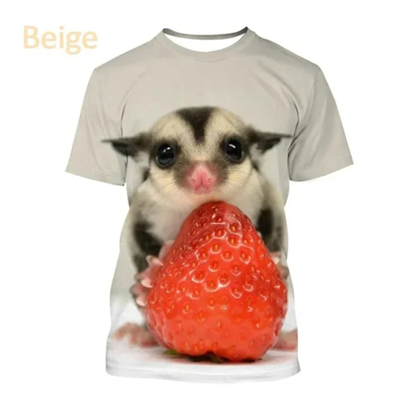 New Animal 3D Printed T-Shirt Cute Sugar Glider Pattern Summer Fashion Unisex Casual Personality T Shirts Men Women Tops Tees