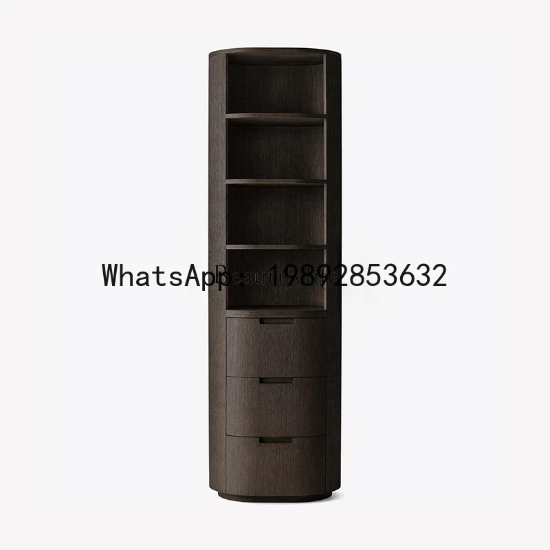 QQ American rural solid wood living room corner designer display locker light luxury