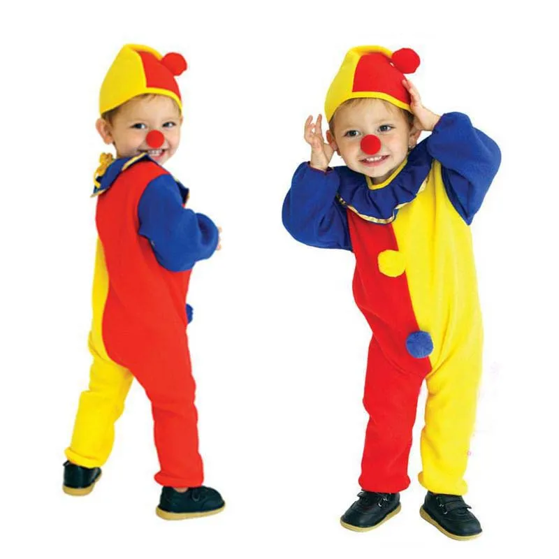 

Novelty Kids Children Circus Clown Cosplay Costume Naughty Harlequin Jumpsuit Boys Girls Clothing Halloween Christmas