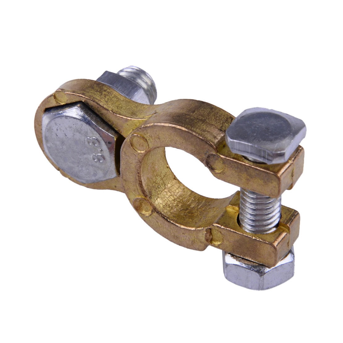 

1 Pair Universal Marine Car Auto Boat RV M10 Brass Battery Terminal Connectors Clamp Pole Brush Set