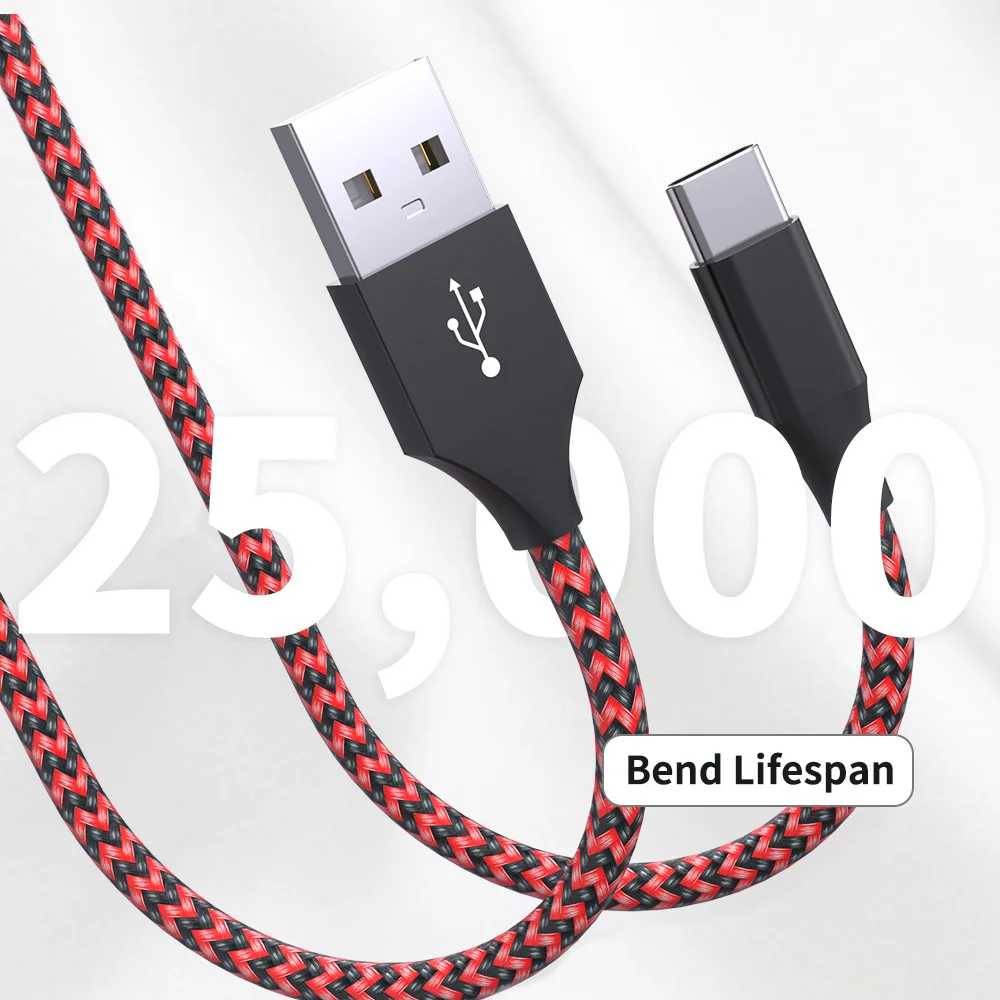 3er-Pack USB-A-auf-USB-C-Kabel, 2A Schnellladung, geflochtenes Typ-C-Kabel, 3,3/6,6/10FT, extra robustes Ladekabel für iPhone 17, 16, 15 – Detail 5