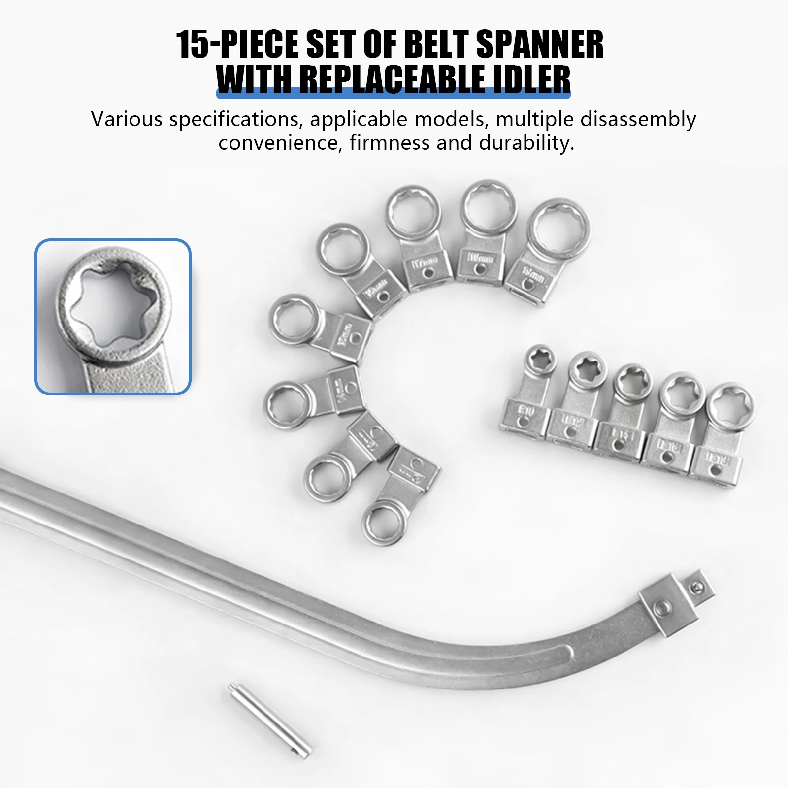 

Belt Remove and Install Kit E10/12/14/16/18 Drive Adapters Engine Belt Pulley Tool for Engine Belt Adjustment