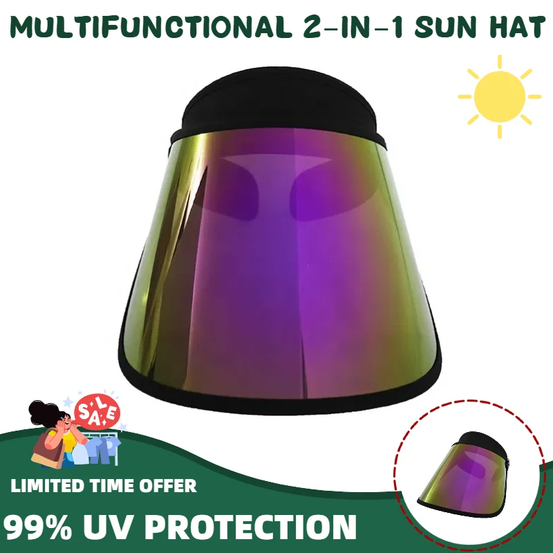 Light Purple Sun Shield Cap Outdoor Sport Golf Caps Women's Hats Casual Fashion Beach UV Protection Soft PVC Beach Accessories