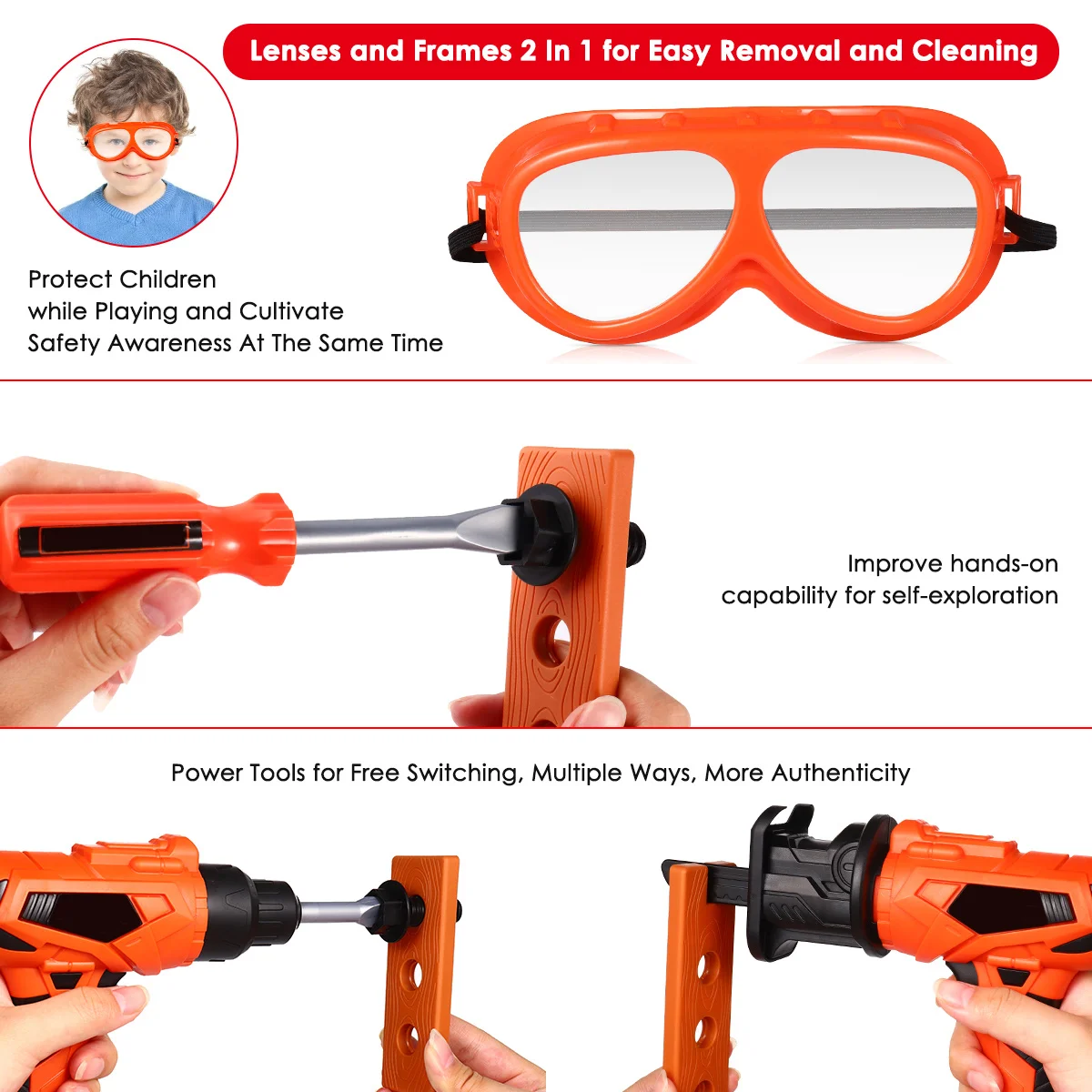 45 stks Kids Tool Set Kinderen Reparatie Fantasiespel Educatieve Kit Voor Jongens Hand Oog Coördinatie Toolbox Opbergtas Pretend