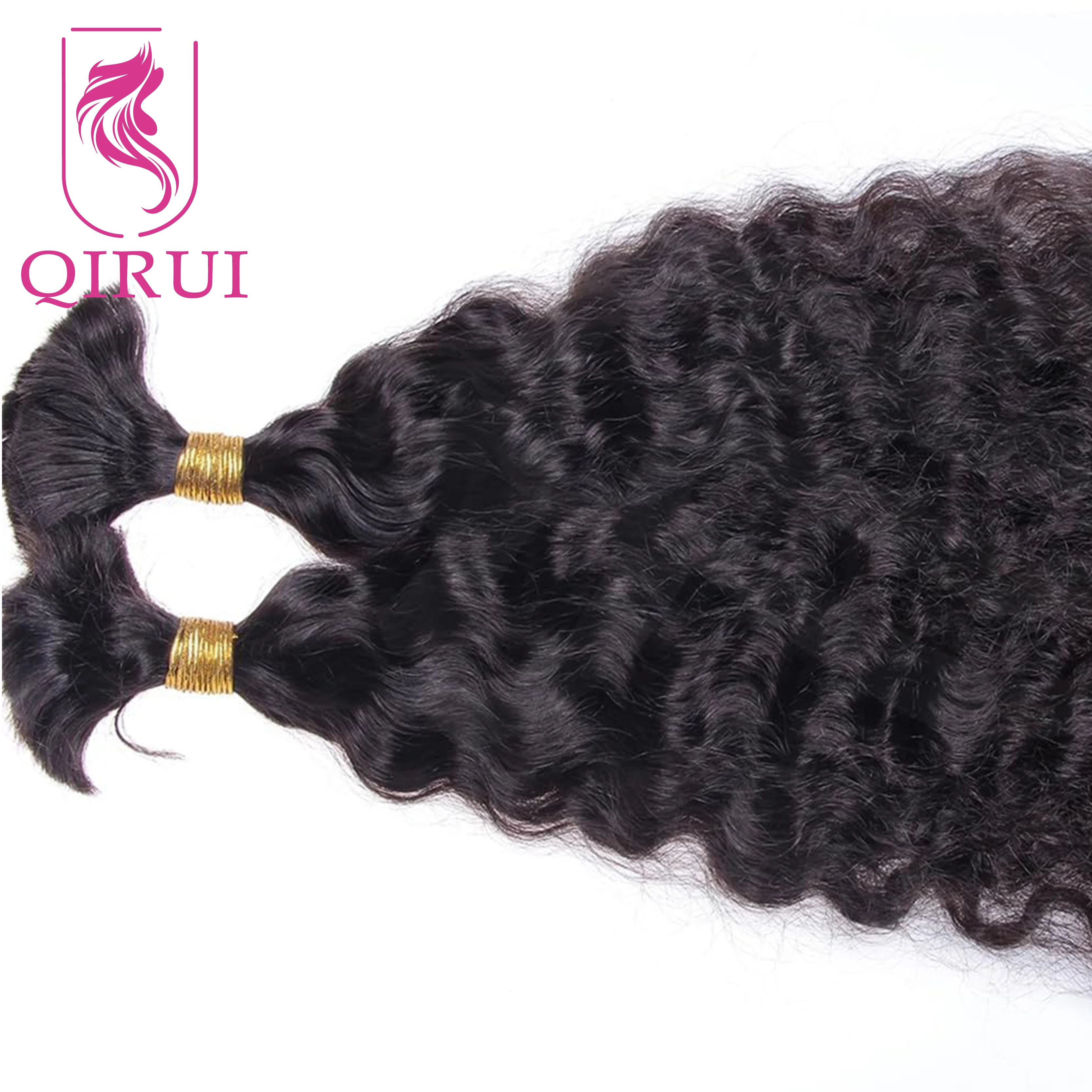 Brazilian Water Wave Hair Bulk For Women Wet and Wavy Human Hair Bulk For Braiding No Weft Braids Extensions Bundles 1/3Pcs/Lot