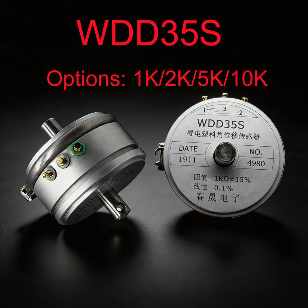 

Новый прецизионный проводящий пластиковый потенциометр WDD35S 1K 2K 5K 10K, двухголовочный, двухосевой датчик углового смещения, точность 0.1%