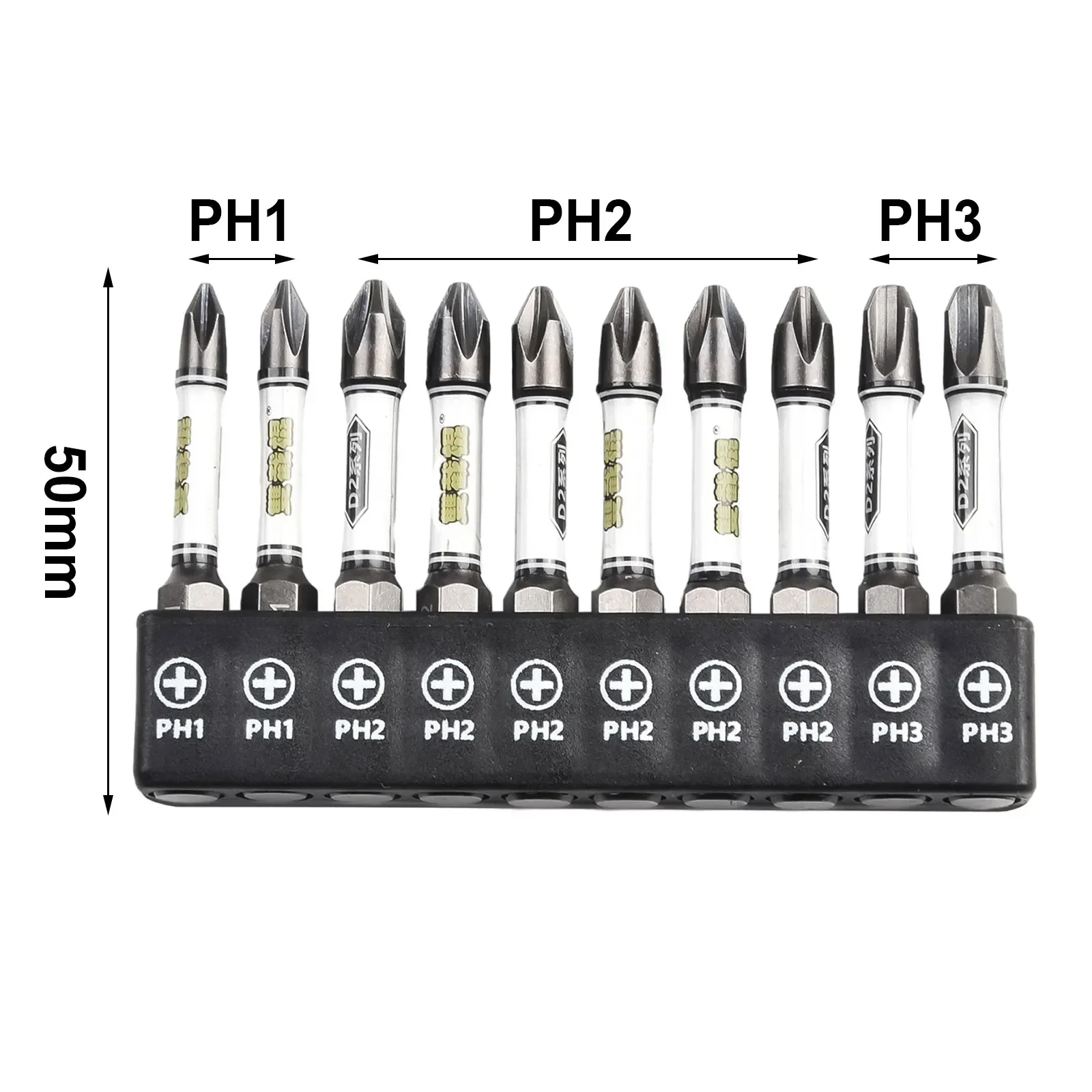 Bit Set Screwdriver Hexagonal Torx Metal The Cross White Grey With Bit Holder 50mm Long Assortment High Quality