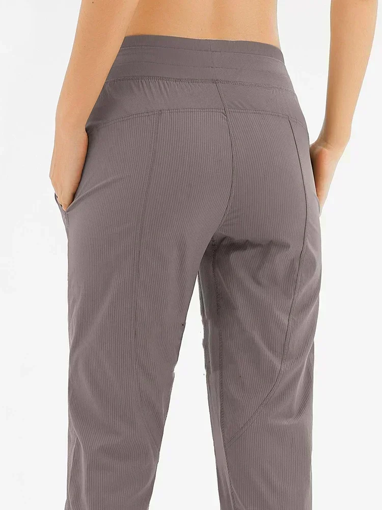 Lemon-Pantalon de survêtement élastique pour femme, pantalon de sport décontracté, séchage rapide, neuf points, course à pied, yoga, fitness, printemps et été