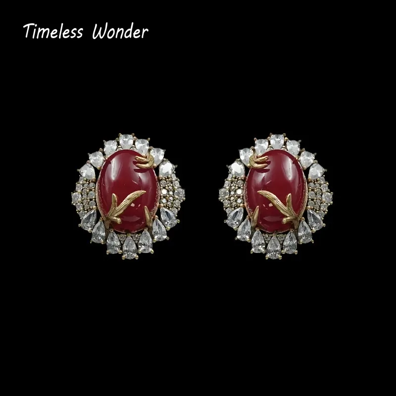 

Timeless Wonder Fancy Zircon Geo Button Earrings for Women Designer Jewelry Punk Sweet Gift Rare Top Classy Vintage Style 3346