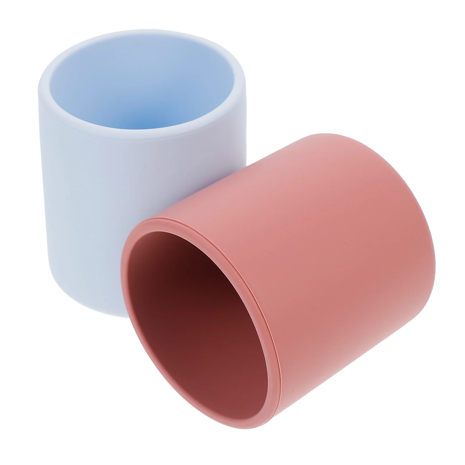 

2pcs Children's Drinking Cup Baby Straw Goblet Learning Food Grade Silicone Safe Durable Training Infants Cup Non Spill Storage