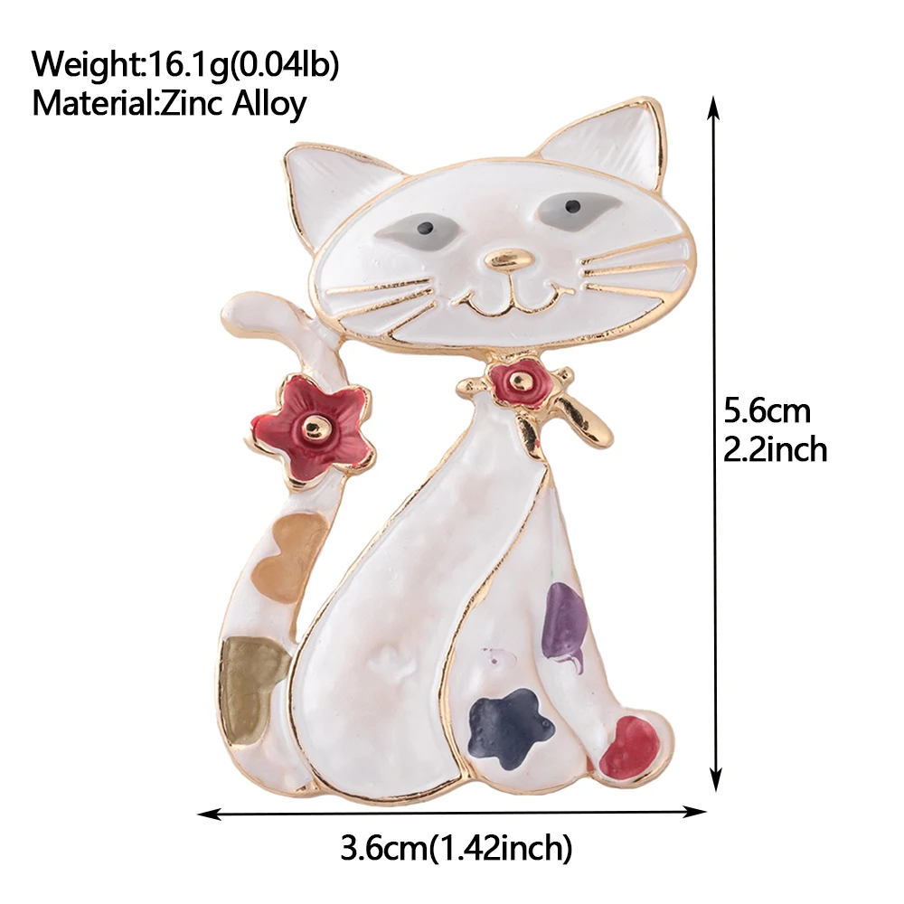 Fashion Multicolor Cat Shape Brooches for Women Accessories Girls New Trendy Drip Oil Brooch Pin Daily Party Prom Jewelry Gift
