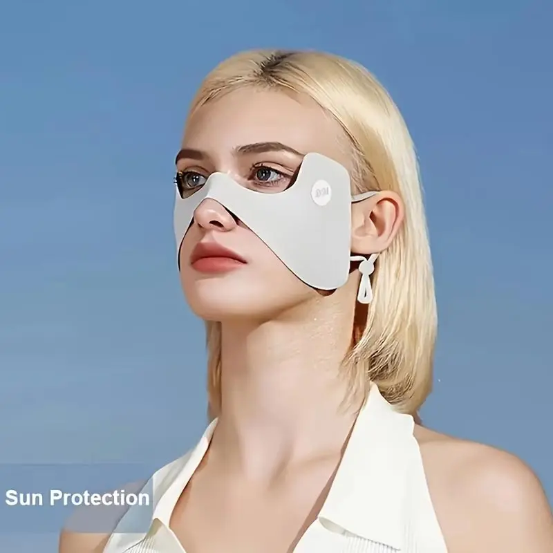 

Summer Ice Silk Mask Sunscreen Face Scarf Solid Color Sunscreen Eye Patches Sunscreen Riding Veil Face Cover mothers day gift