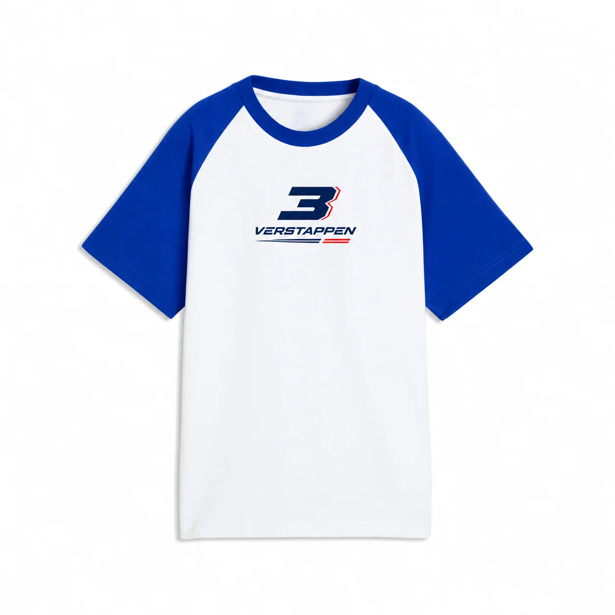 Leclerc 16  Verstappen 3Racing T-Shirt White Red Raglan Short Sleeve Signature Print Unisex Tee for Men Women F1 Fans Gift