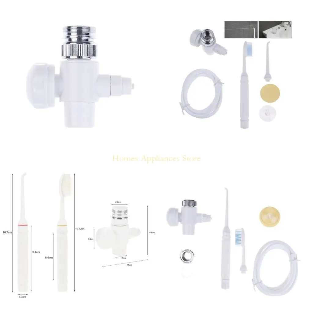 D0AB Ergonomic Teeth Cleaning Device 2 In 1 Portable Faucet Orals Irrigator with Toothbrush Water Flosser for Home Use