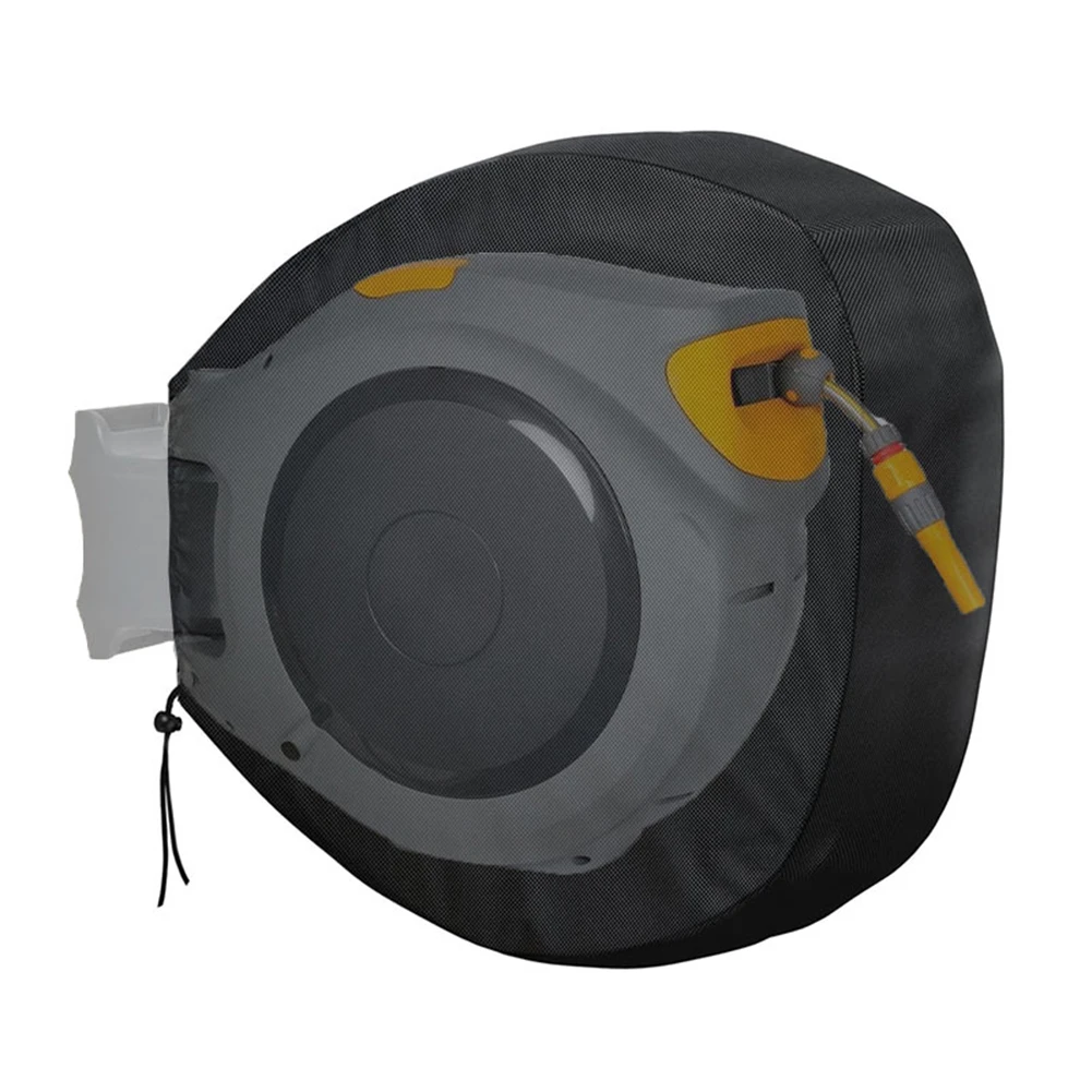 Protection Tool Hose Reel Cover 165g 420D 55*55*30cm Black Oxford Cloth Retractable Silver Coated Wall-mounted