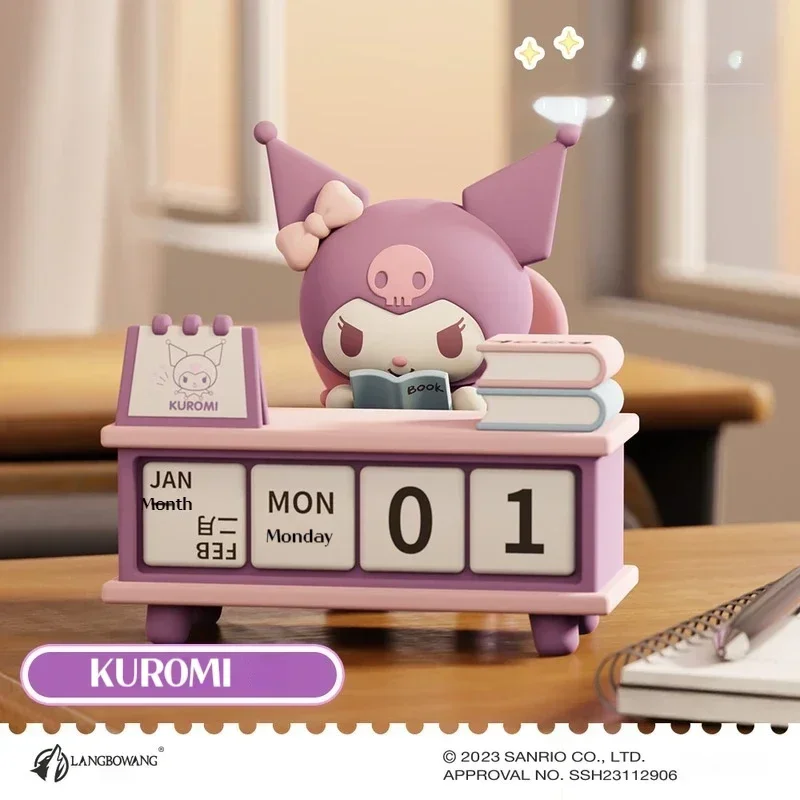 Série de calendrier de bureau Sanurgente Pochacco Kuromi, figurines d'action Kawaii, modèle à collectionner, ornements de bureau, cadeaux de Noël pour enfants