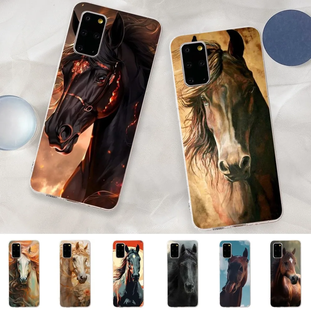 Animal Steed Horse Phone Case for Samsung S21 A10 for Redmi Note 7 9 for Huawei P30Pro Honor 8X 10i Cover