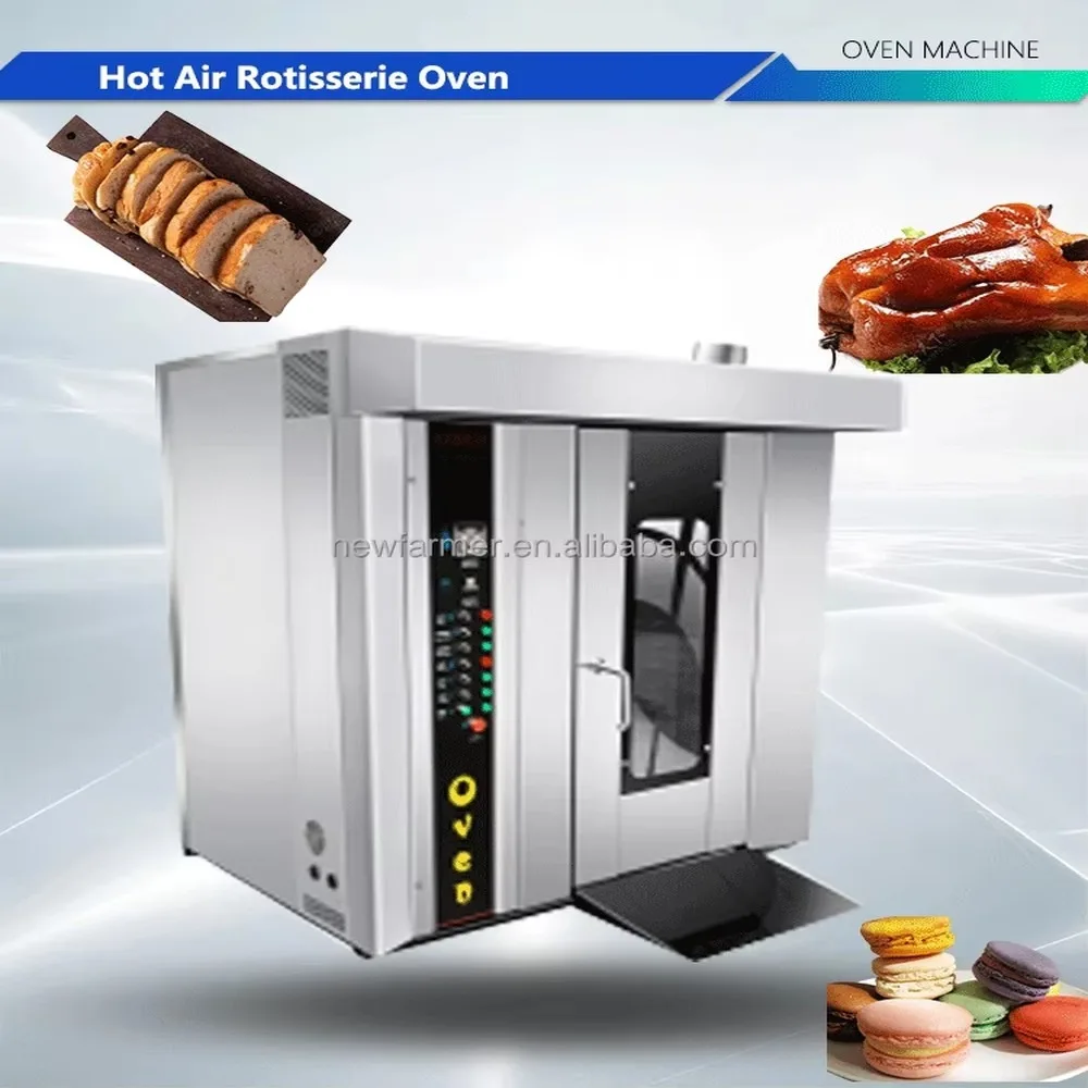 Industrial Commercial Hot Air Rotary Oven Energy-Saving Even Baking Luxury Design for Bakery Restaurant