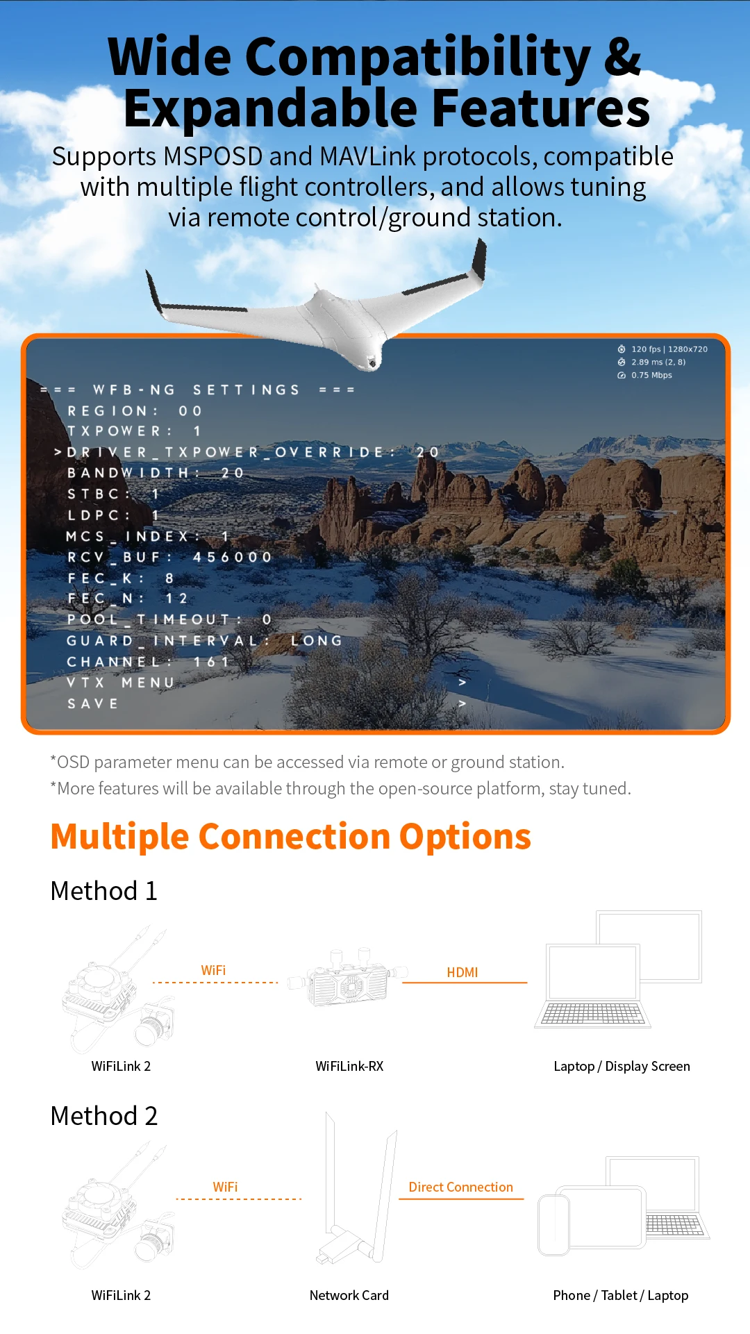 RunCam Wireless WiFiLink2 WiFiLink2-G Digital HD FPV Transmitter Based on OpenIPC with 1080P FOV 160° FPV Camera for RC Drone