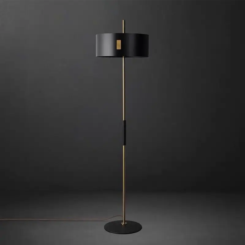 Modern Black Metal E27 Floor Lamp Study Room Lustre Luminarias Floor Light Sofaside Decor Lighting Fixtures Indoor Led Lamp
