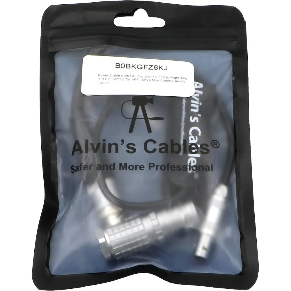 كابل طاقة من GPI Pro 24V 1S 303 إلى الزاوية اليمنى 8 Pin أنثى لكابلات ARRI Alexa Mini Camera Alvin #6
