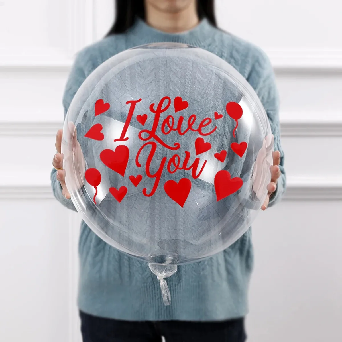 1pc I Love You Balloon Stickers Valentine Day Decoration Red Heart Bobo Balloon Sticker Wedding Birthday Party Decor Supplies