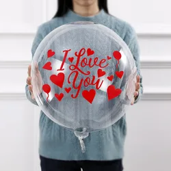1pc I Love You Balloon Stickers Valentine Day Decoration Red Heart Bobo Balloon Sticker Wedding Birthday Party Decor Supplies