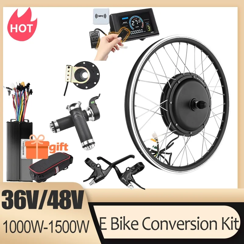 AliExpress kun ray 1500W E bike Conversion Kit with S966 NFC Brushless Gearless Motor Wheel for 20in-700C Rear Cassette Motor 전기자전거 키트